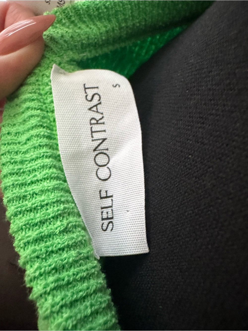 NWT SELF CONTRAST Jada Ribbed Knit Open Back Midi Dress - Acid Lime - Small - Picture 6 of 7